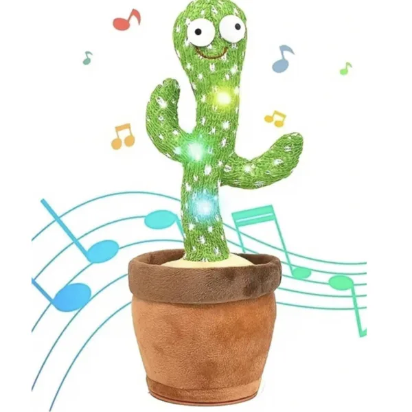 Cactus bailarín con luz y sonido, repite lo que dices